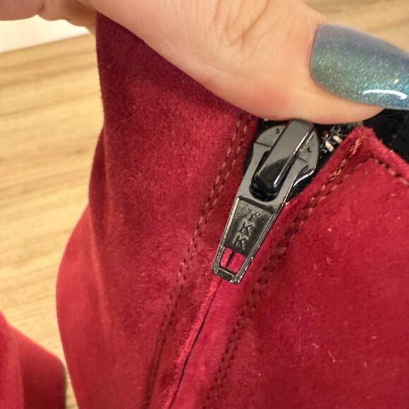 Paul Green Womens Red Chunky Booties Size 6 Beautifully made Quality Thick Heels - Picture 5 of 14
